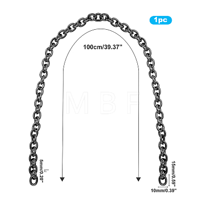 Aluminum Cable Chain Bag Tape ALUM-WH0164-90B-1