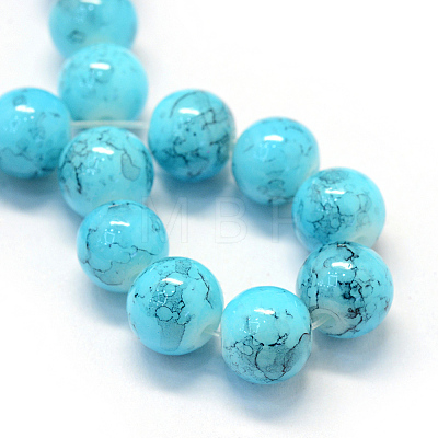 Baking Painted Glass Round Bead Strands DGLA-Q019-8mm-76-1