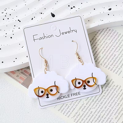 Dog Head Acrylic Dangle Earrings FS-WG7FCFA-01-1