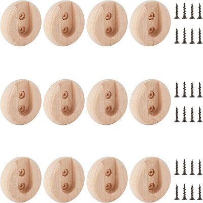 12 Sets Beech Wood Closet Pole Socket FIND-CA0004-90-1