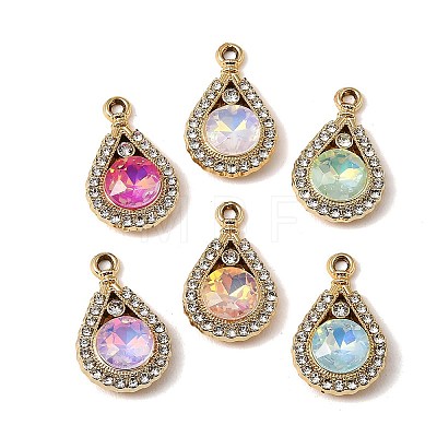 UV Plating Alloy Glass Pendants FIND-K032-45G-1