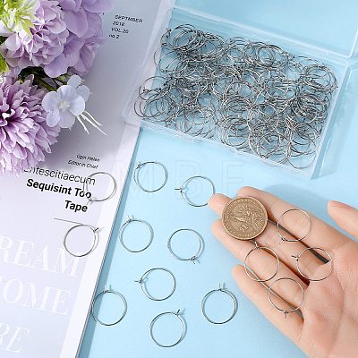 SUNNYCLUE 300Pcs 316 Surgical Stainless Steel Wine Glass Charms Rings STAS-SC0007-19-1