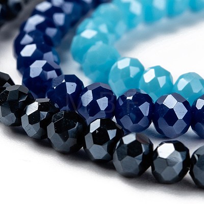 Electroplate Glass Beads Strands EGLA-X0007-01F-6mm-1