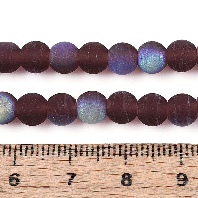 Frosted Transparent Glass Beads Strands GLAA-T032-T6mm-MBB19-1