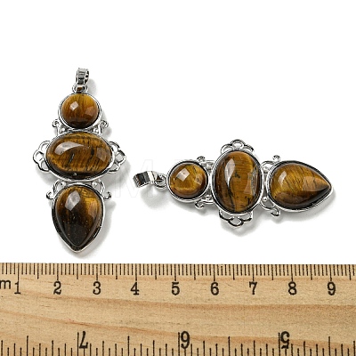 Natural Tiger Eye Pendants G-Q158-04H-1