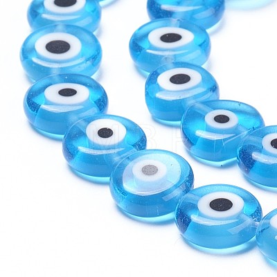 Handmade Evil Eye Lampwork Beads Strands LAMP-I019-01B-1