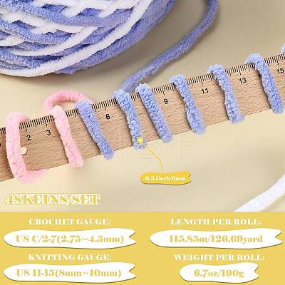 4 Bundles Polyester Yarn FB-FSB9EF-01A-1