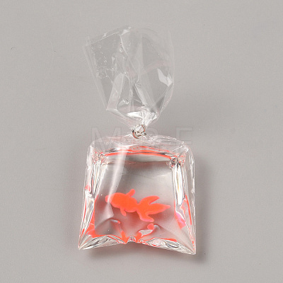 Transparent Resin Big Pendants RESI-TAC0018-28B-1