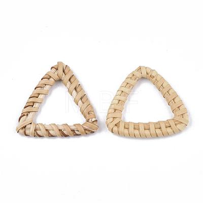 Handmade Reed Cane/Rattan Woven Linking Rings WOVE-T006-139-1