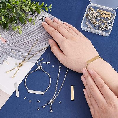 Unicraftale DIY Rectangle Link Slider Bracelet Making Kit STAS-UN0039-29-1