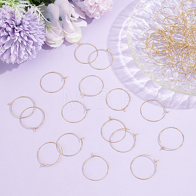 100Pcs 304 Stainless Steel Hoop Earring Findings STAS-BBC0009-65-1