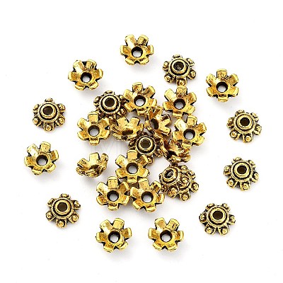 Tibetan Style Bead Caps X-TIBEB-E016-AG-1