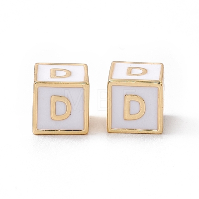 Rack Plating Brass Enamel Beads KK-B060-04G-04D-1