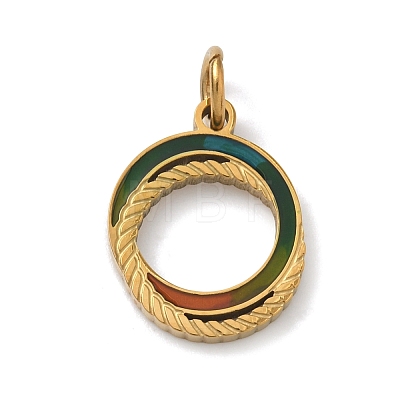 304 Stainless Steel Enamel Pendants STAS-Z189-06G-1