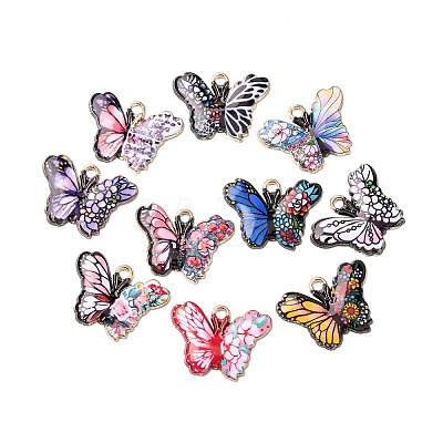 Alloy Enamel Pendants ENAM-P263-01G-1