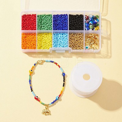 DIY Evil Eye Bracelet Necklace Making Kit DIY-FS0004-28-1