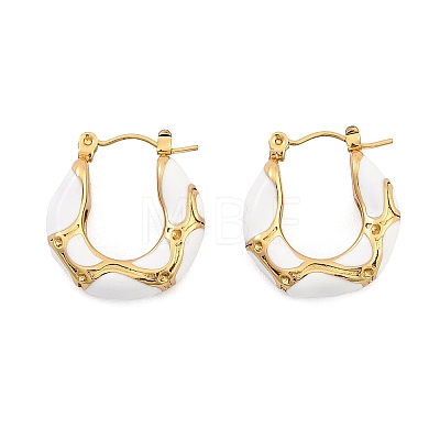 304 Stainless Steel Enamel Hoop Earrings EJEW-Z079-01G-02-1