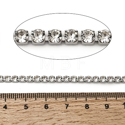 304 Stainless Steel Rhinestone Cup Chains CHS-B015-01P-1