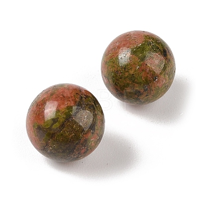 Natural Unakite No Hole Sphere Beads G-K353-04B-05-1