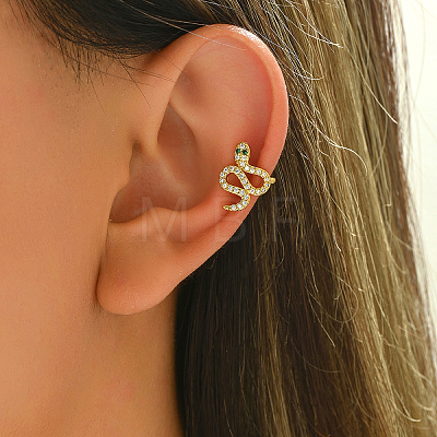 Brass Snake Cuff Earrings ML7793-1