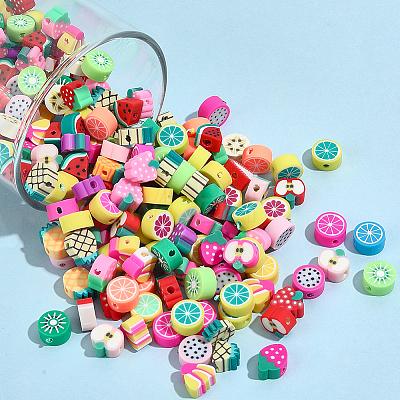 350Pcs Fruit Handmade Polymer Clay Beads CLAY-PA0001-05-1