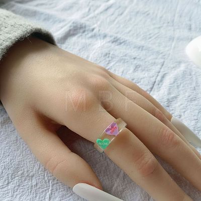 Transparent Acrylic Finger Rings WG2B332-02-1