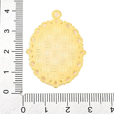 Tibetan Style Oval Alloy Pendant Cabochon Settings TIBEP-Q054-44G-RS-1