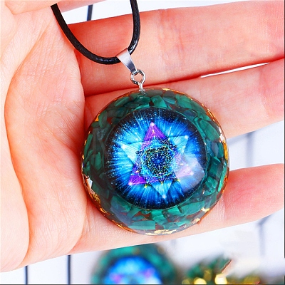 Resin Pendant Necklaces PW-WGFEBCC-01-1