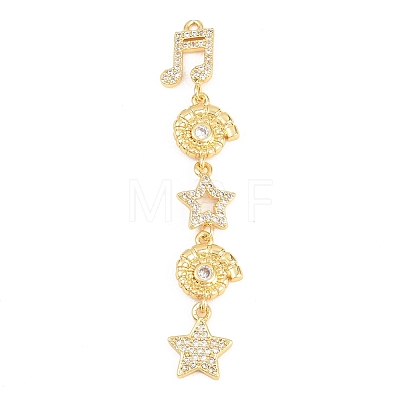 Brass Micro Pave Cubic Zirconia Big Pendants KK-A297-04E-G-1