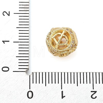 Brass Micro Pave Cubic Zirconia Beads KK-Z095-04G-09-1