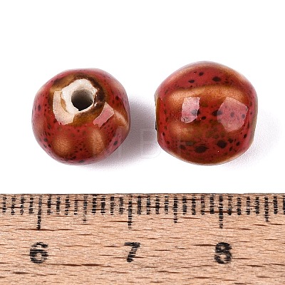 Vintage Porcelain Corrugated Beads PORC-N013-11O-1