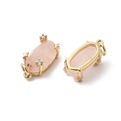 Faceted Natural Rose Quartz Pendants X-KK-Z137-14G-01-1