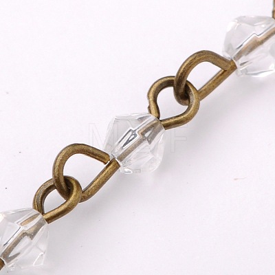 Handmade Bicone Glass Beads Chains for Necklaces Bracelets Making AJEW-JB00049-01-1