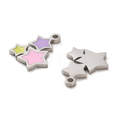 304 Stainless Steel Enamel  Charms STAS-L022-095P-1