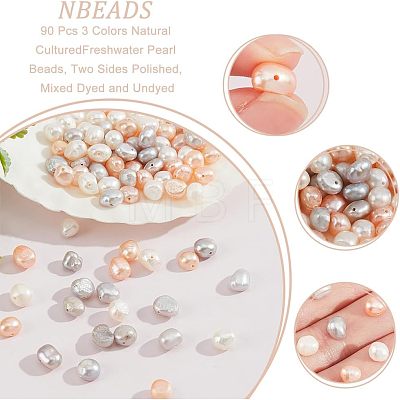  2 Strands Natural Cultured Freshwater Pearl Beads Strands PEAR-NB0001-81-1