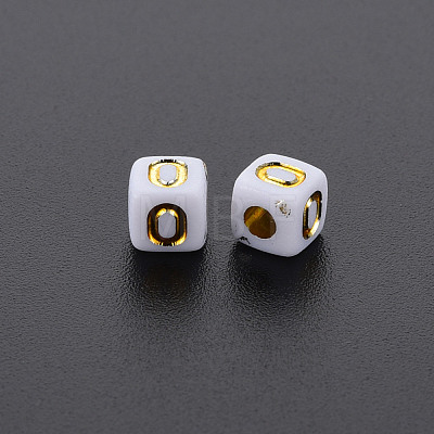 Opaque White Acrylic Beads MACR-Q242-010O-1