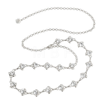 Alloy Flower Link Chain Waist Chains FIND-WH0421-95P-1