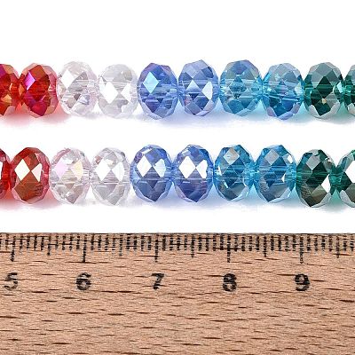 Electroplate Transparent Glass Beads Strands EGLA-N022-16A-A02-1