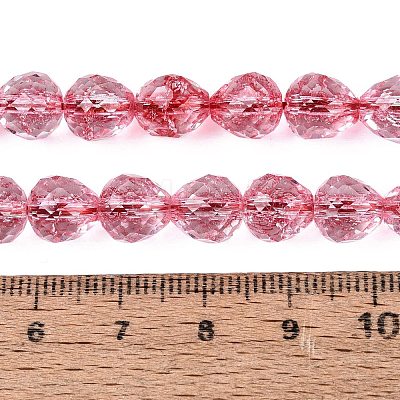 Crackle Transparent Glass Beads Strands GLAA-N068-04A-09-1