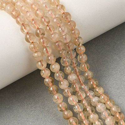 Heated Natural Citrine Bead Strands G-P466-01E-01-1
