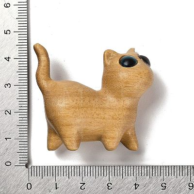 Wood Cat Shape Figurines DJEW-D011-01B-1