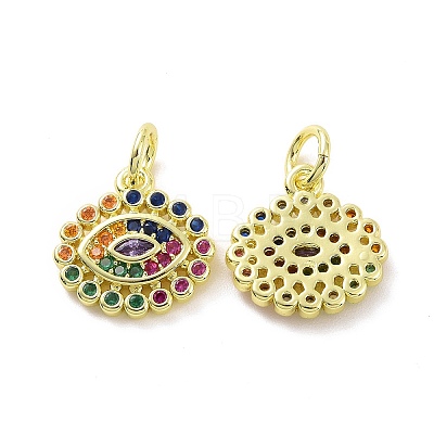 Brass Micro Pave Colorful Cubic Zirconia Charms KK-E068-VF076-1