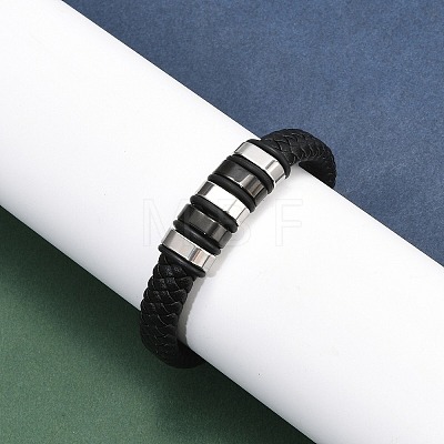 Braided Leather Cord Bracelets for Men BJEW-Z081-11EB-01-1