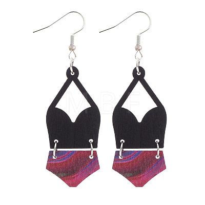 Alloy with Imitation Leather Dangle Earrings FS-WG30D02-20-1