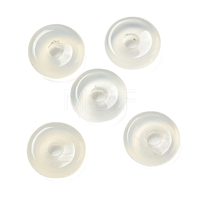 Natural White Agate Donut/Pi Disc Charms G-G142-01V-1