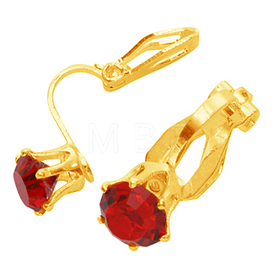 Brass Clip on Earrings X-PFE005-G-1