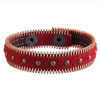 Alloy PU Leather Cord Studded Bracelets FS-WG408C4-01-1