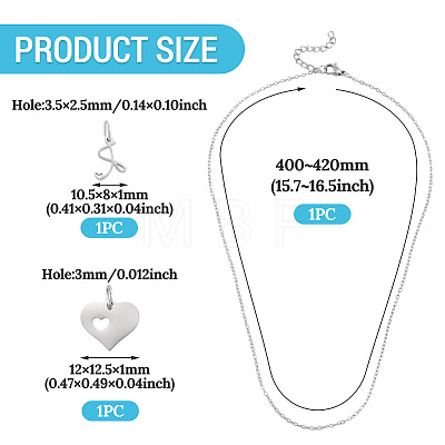 1Pc 304 Stainless Steel Cable Chain Necklaces NJEW-TA0001-24R-1
