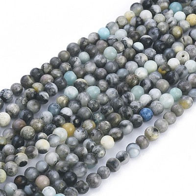 Natural Flower Amazonite Beads Strands X-G-L555-03-6mm-1