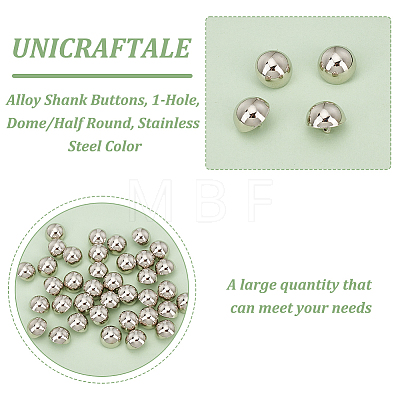 Unicraftale 40Pcs Alloy Shank Buttons BUTT-UN0001-08-1